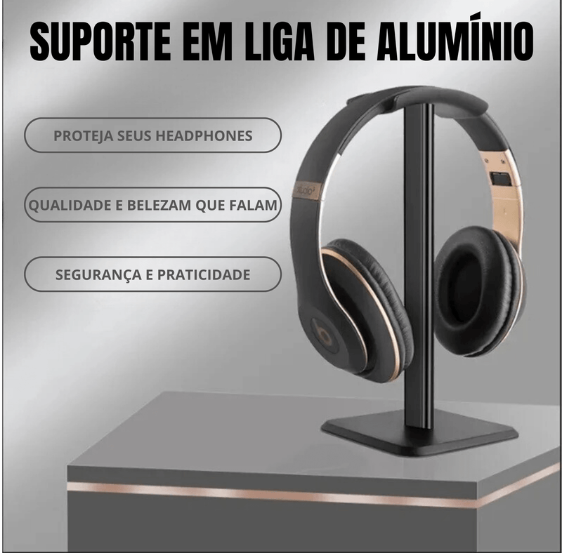 Suporte de Mesa para Fones de Ouvido: Elegância e Funcionalidade em Cada Detalhe.