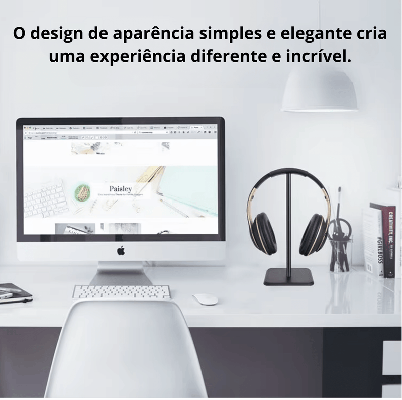 Suporte de Mesa para Fones de Ouvido: Elegância e Funcionalidade em Cada Detalhe.